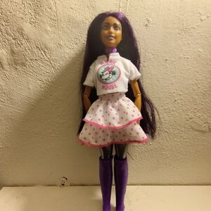 Purple-Haired Doll with Minnie Mouse Outfit
